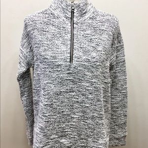 J. Crew Mercantile Women Pullover Mock Turtleneck Sweater Medium Black White